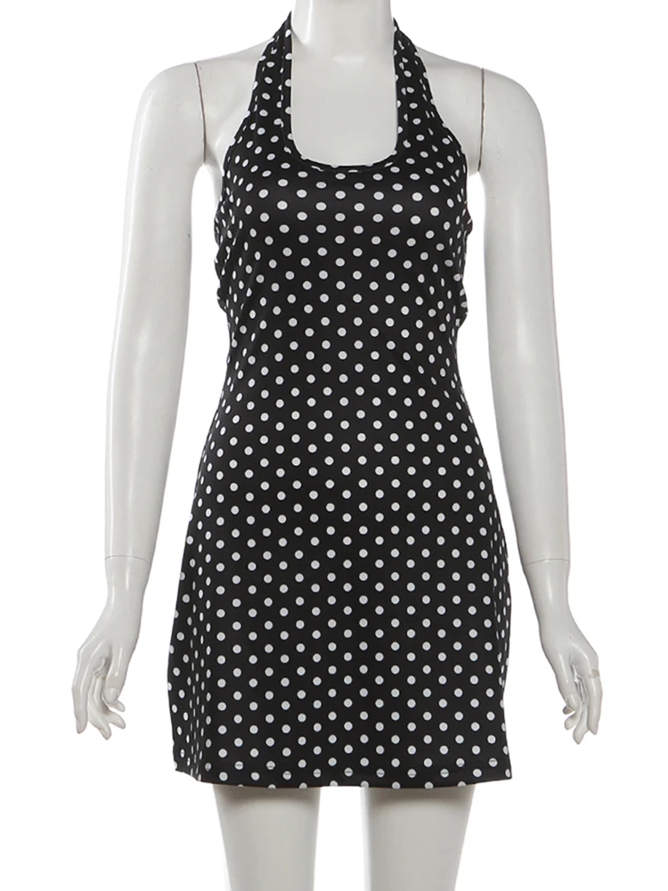 Y2K Backless Halter Mini Dress - FDEY Trend Sexy Backless Jurk Vrouw