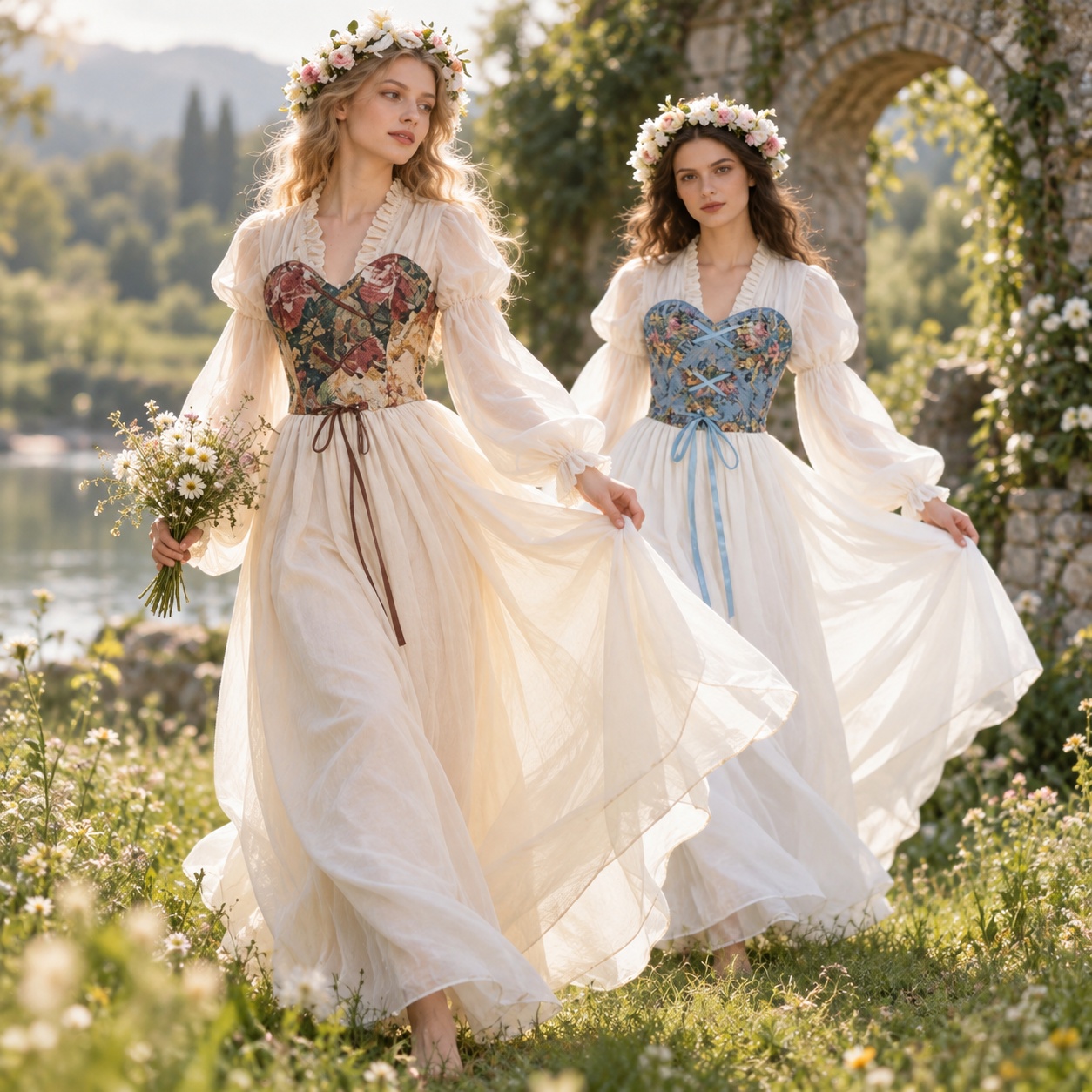 Dresses - Renaissance-stijl korsetjurk met tailleband, geschikt voor