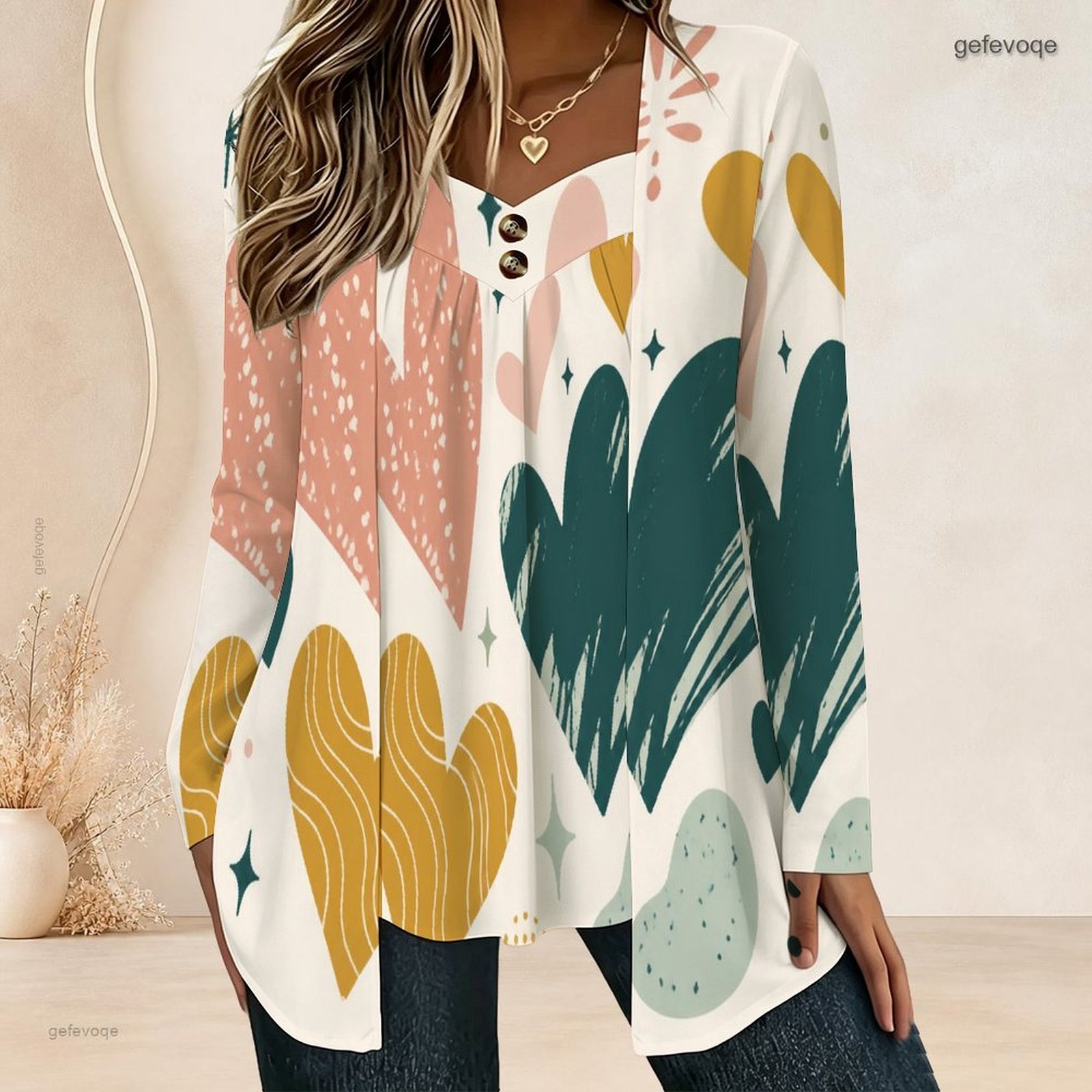 Dames nep-tweedelig blouse met - Blouses recensie en prijs