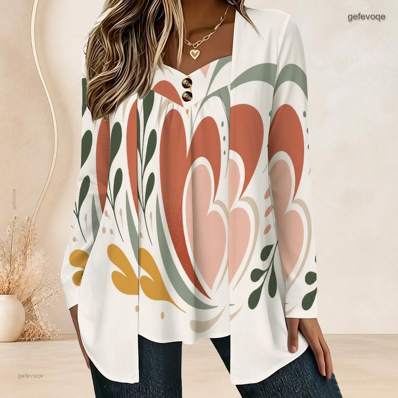 Dames nep-tweedelig blouse met - Blouses recensie en prijs