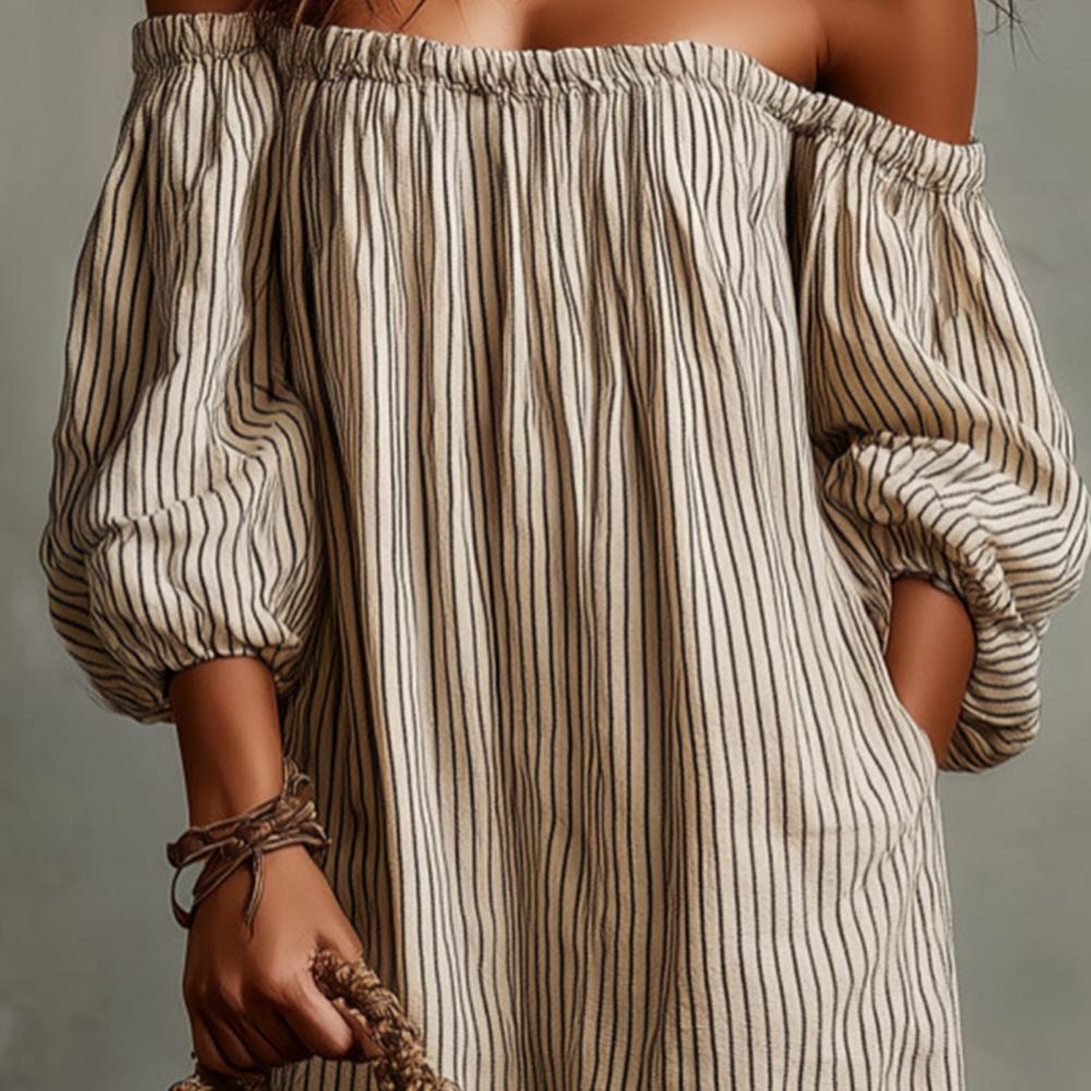 Lente Zomer Dames Off-shoulder - Off Shoulder Puff Sleeve Sundress recensie en prijs