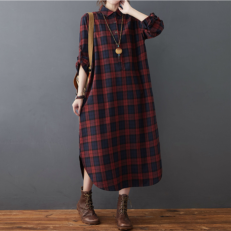 Katoenen linnen jurk voor dame - Casual Loose Linen Shirt Dress recensie en prijs