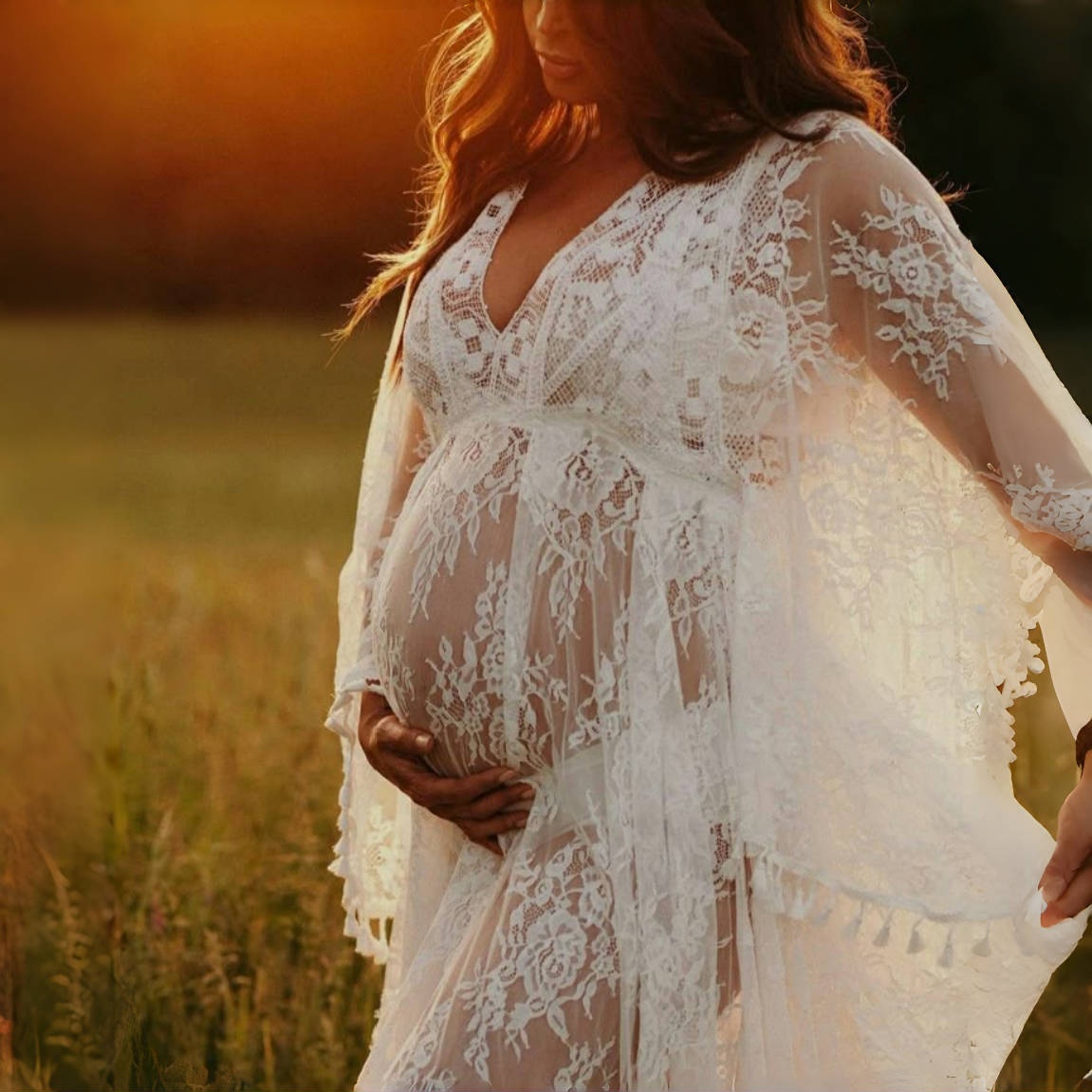Boho Kant Matenrity Fotoshoot  - Boho Summer Beach Maxi Dress recensie en prijs