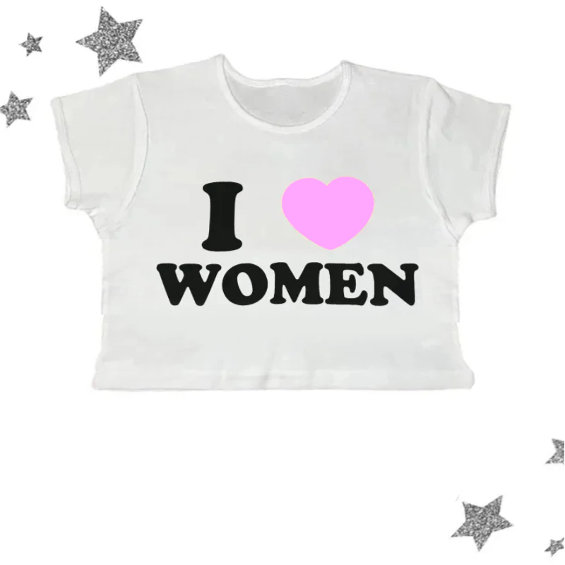 Sexy Kawayii Letter I LOVE WOM - Y2K Graphic Baby Tee Crop recensie en prijs