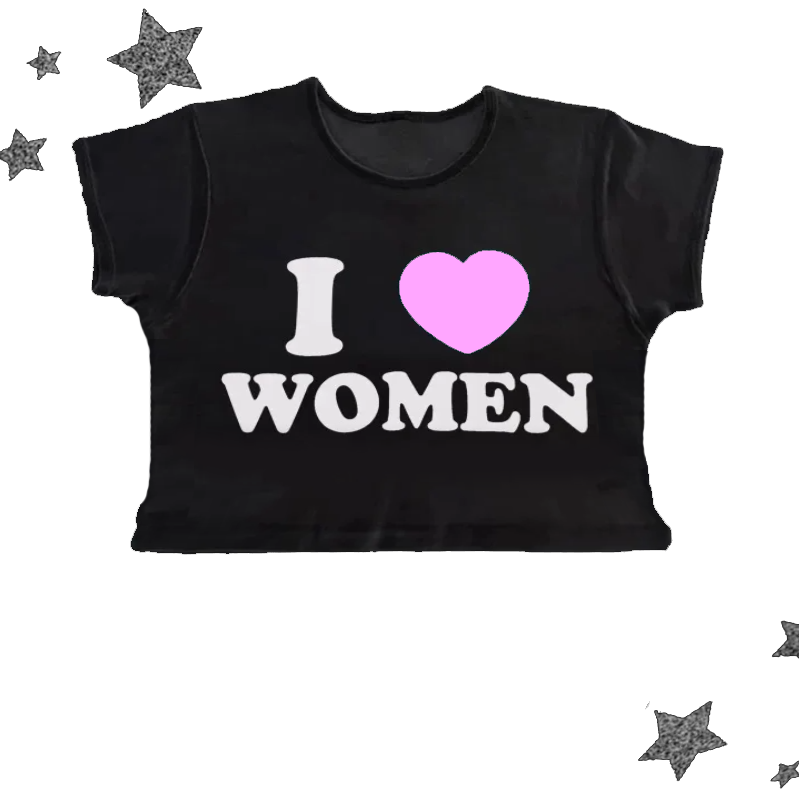 Sexy Kawayii Letter I LOVE WOM - Y2K Graphic Baby Tee Crop recensie en prijs