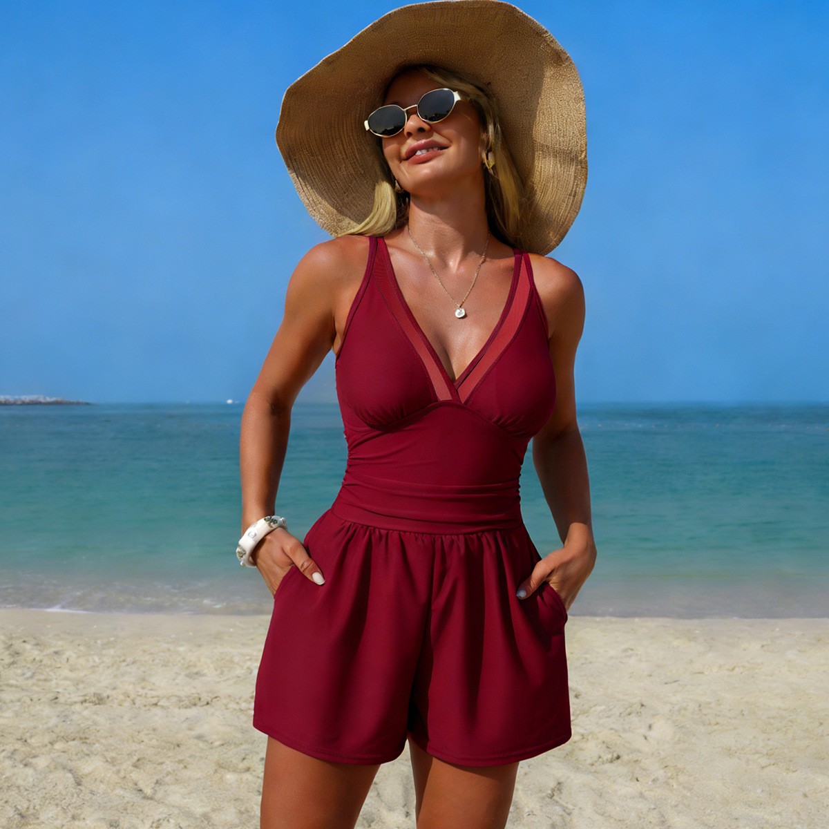 Zwart effenkleurig mouwloos ba - Swimwear recensie en prijs