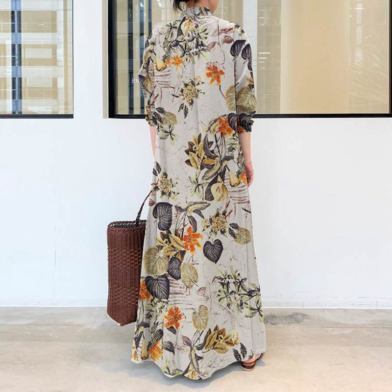 Herfst nieuwe plus size casual - Casual Loose Linen Shirt Dress recensie en prijs