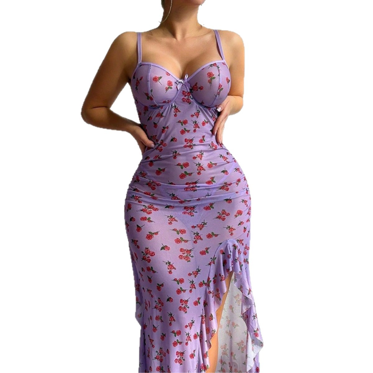 Transparante mesh plus size se - Sexy Mesh Sheer Bodycon Dress recensie en prijs